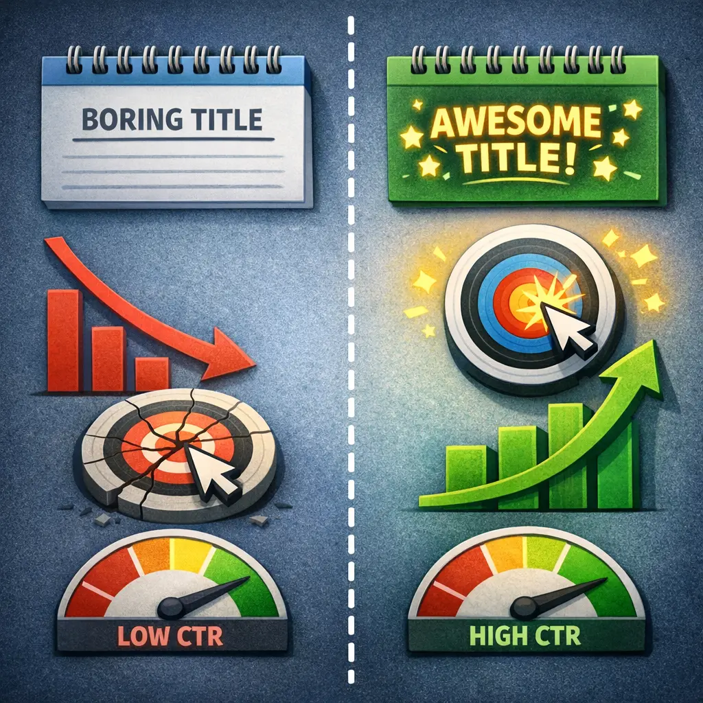 제목 수정을 통한 클릭률 성과 지표 비교 차트