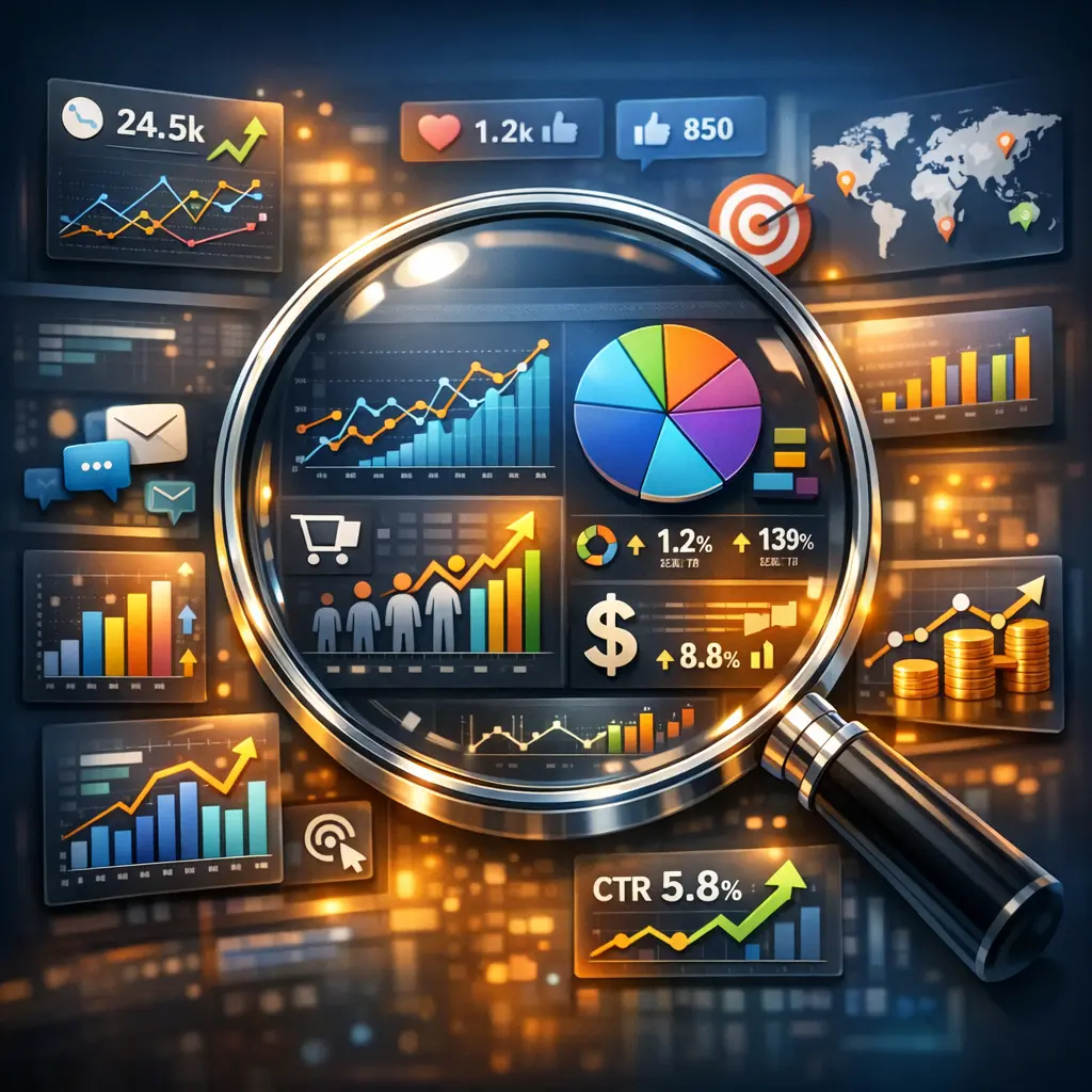 주요 마케팅 지표를 한눈에 보여주는 실시간 데이터 시각화 인터페이스