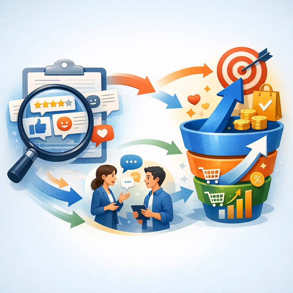 고객 리뷰 분석과 소통을 통한 구매 전환 최적화 흐름도