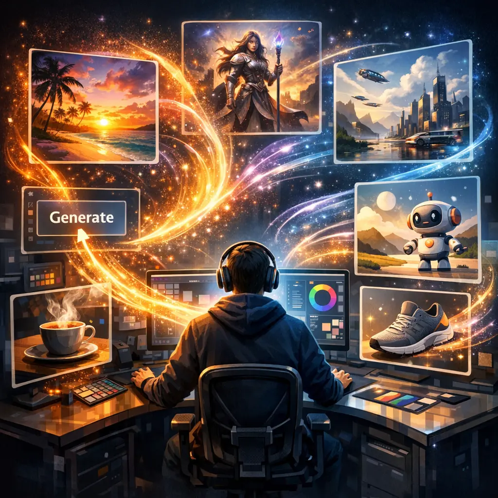 인공지능이 사용자 의도에 맞춰 다양한 비주얼 콘텐츠를 실시간으로 생성하는 디자인 작업 환경