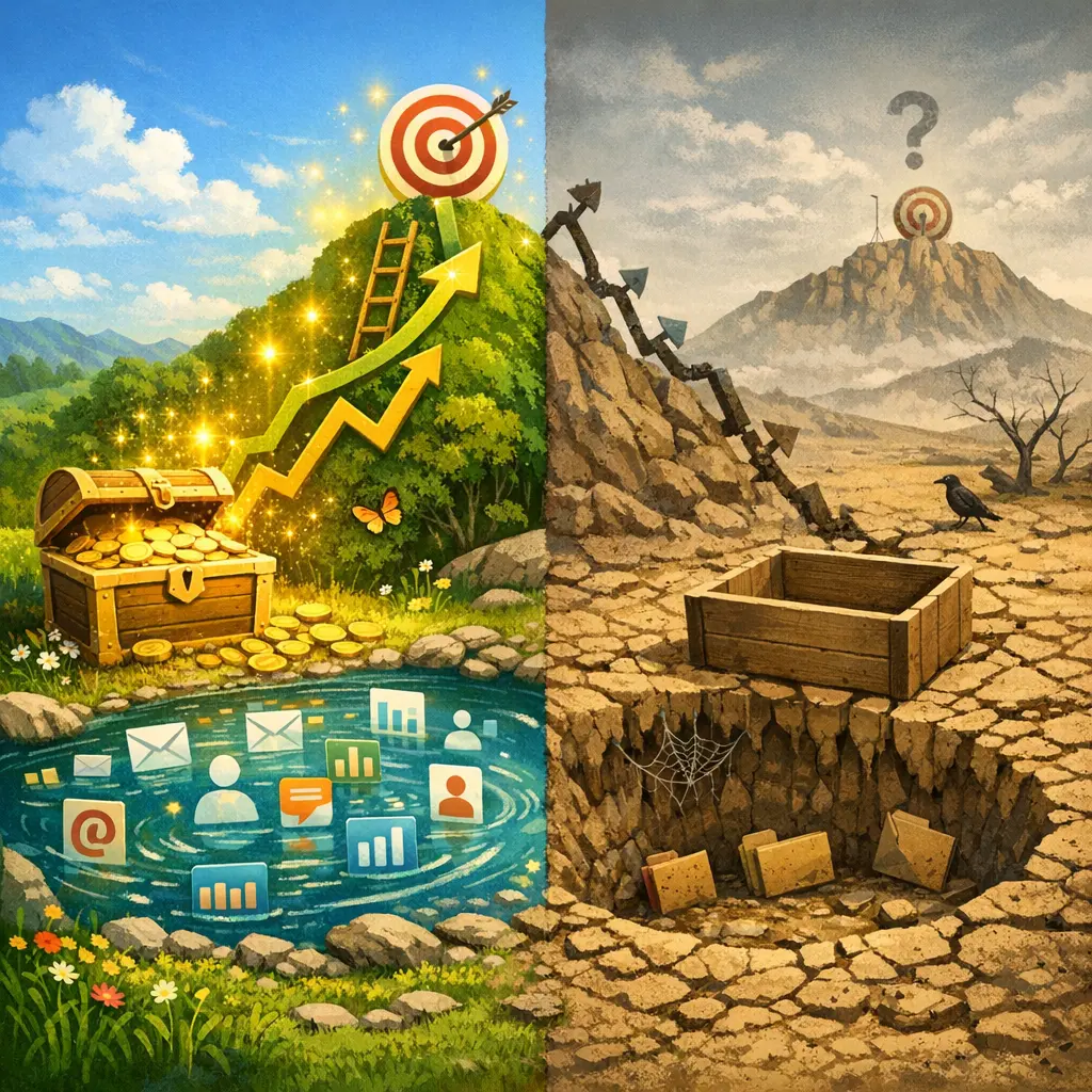 가치 선제공 유무에 따른 리드 전환율 및 고객 데이터 확보 효율 비교 분석 그래프