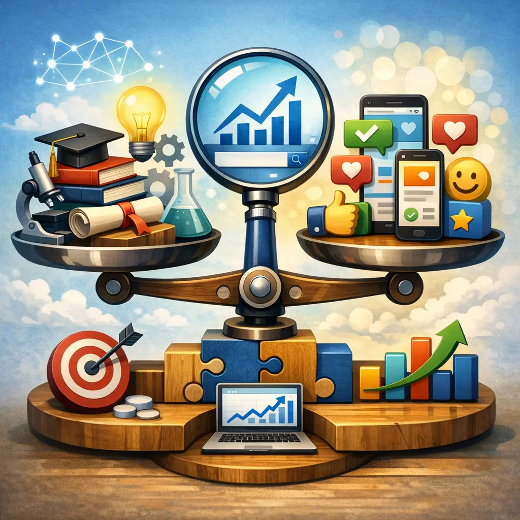 신뢰할 수 있는 전문 지식과 사용자 편의성을 동시에 충족하는 검색 엔진 최적화 전략 시각화 자료