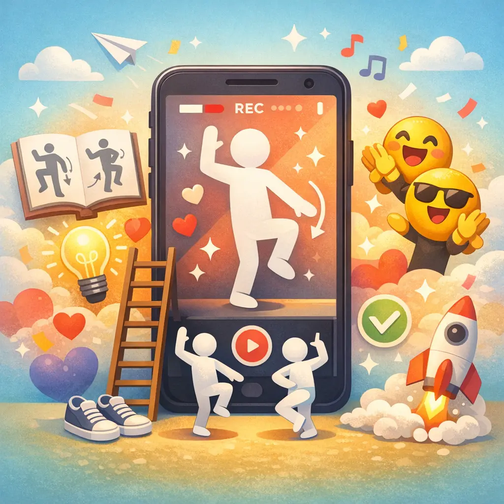 누구나 쉽게 따라 할 수 있는 심플한 동작의 숏폼 챌린지 참여 예시 이미지