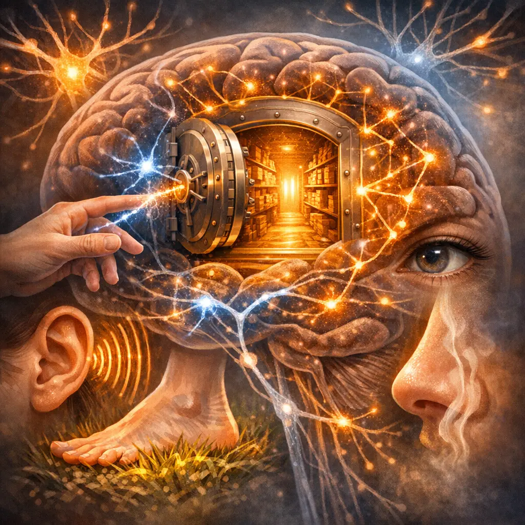 신체적 감각 자극이 뇌의 장기 기억 회로를 활성화하는 입체적 묘사