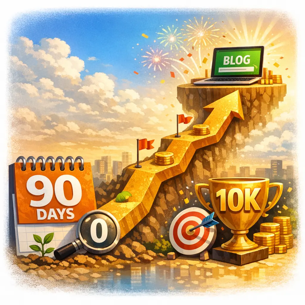 90일 만에 검색 유입 0에서 1만 명을 달성한 블로그 성장 지표 통계 그래프